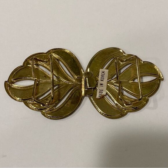 Vintage Enamel Leaf Belt Buckle - Picture 2 of 2